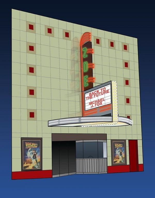 Cartoon Drawing of the historic Zoe theater